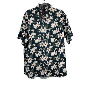 Dixxon Mucho Aloha Shirt Mens Large Toucan Do It Leopard Floral D-Lite Stretch L